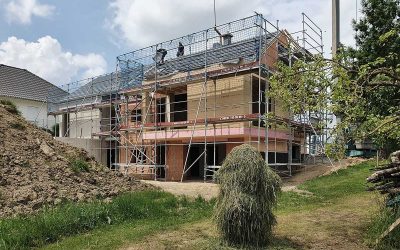 Einfamilienhaus Zimmererarbeiten_Dacheindeckung Einfamilienhaus Zimmererarbeiten